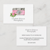 Vintag-rosa-Kamera Visitenkarte (Vorne/Hinten)