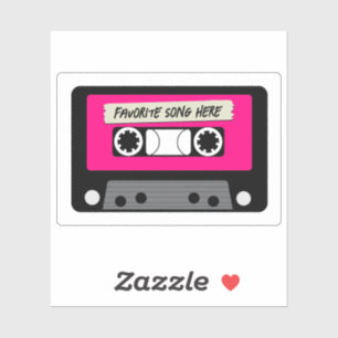 Vintag rosa Kassette, kundenspezifisch geschnitten Aufkleber