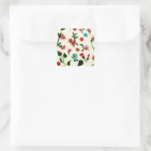 Vintag rosa Kirschgarten Blühen Quadratischer Aufkleber (Tasche)
