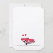 Vintag rosa klassischer 50er Cabrio Retro Car Einladung (Rückseite)