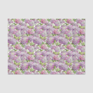 Vintag rosa Lavendel Hydrangea Blumenmuster Seidenpapier