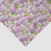 Vintag rosa Lavendel Hydrangea Blumenmuster Seidenpapier (Ausschnitt)