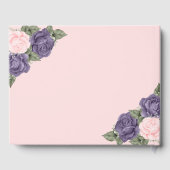 Vintag rosa Lila im Foto der Gedächtnisbeerdigung Gästebuch (Rückseite)