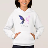 Vintag Rosa Lila Schmetterlingsblume Blume Hoodie (Vorderseite)