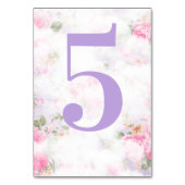 Vintag rosa Lila Tischnummern (Vorderseite)