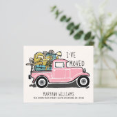 Vintag rosa LKW Möbel Budget Moving Card (Stehend Vorderseite)