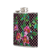 Vintag-rosa-magenta-Aquarellfarben-Rose Flachmann (Links)