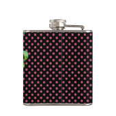 Vintag-rosa-magenta-Aquarellfarben-Rose Flachmann (Rückseite)