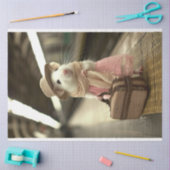 Vintag rosa Maus - Entschlüsselung Seidenpapier (Basteln)