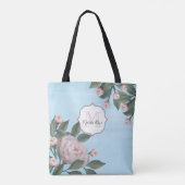 Vintag rosa Monogramm Name Floral Tasche (Rückseite)