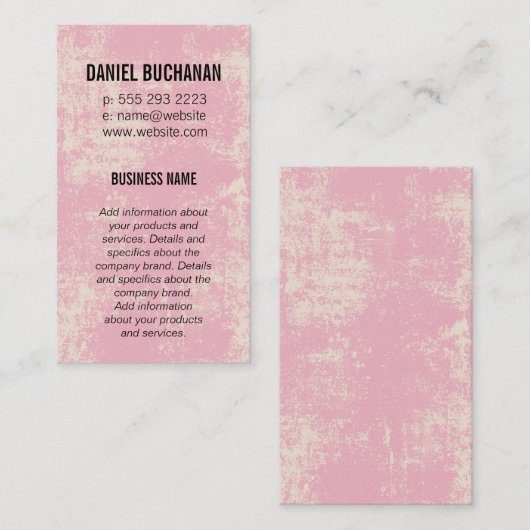 Vintag rosa Monogramm Visitenkarte (Vorne/Hinten)