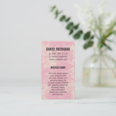 Vintag rosa Monogramm Visitenkarte (Stehend Vorderseite)