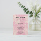 Vintag rosa Monogramm Visitenkarte (Stehend Vorderseite)