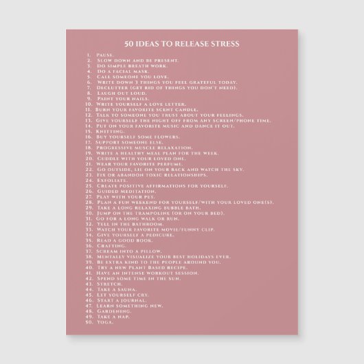 Vintag rosa Motivation der Selbstversorgung Magnetkarte (Vorderseite)