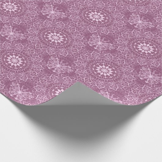 Vintag rosa Muster Geschenkpapier (Ecke)