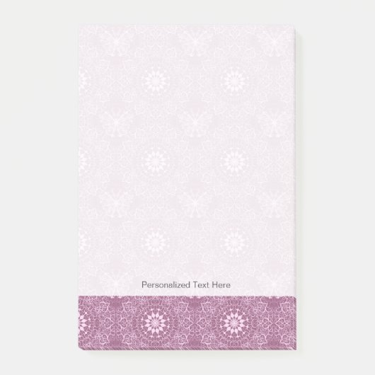 Vintag rosa Muster Post-it Klebezettel (Vorderseite)