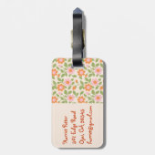 Vintag rosa orangefarbene Tapete Gepäckanhänger (Rückseite vertikal)