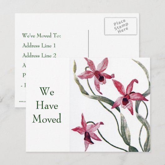 Vintag rosa Orchideenänderung Postkarte (Vorne/Hinten)
