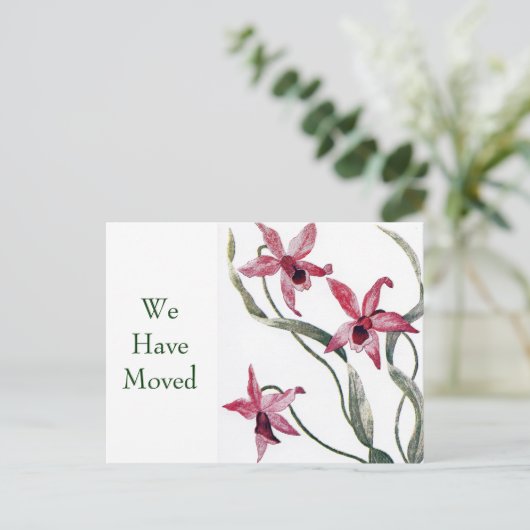 Vintag rosa Orchideenänderung Postkarte (Stehend Vorderseite)