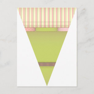 Vintag rosa Party Flag Bunting Banner Postcard Postkarte