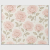 Vintag rosa Pastell Rose Blumenweich elegant Geschenkpapier (Flach)