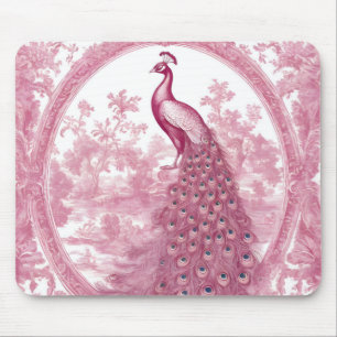 Vintag-rosa Pfau Mousepad
