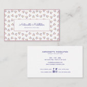 Vintag rosa Platterbsen Visitenkarte (Vorne/Hinten)