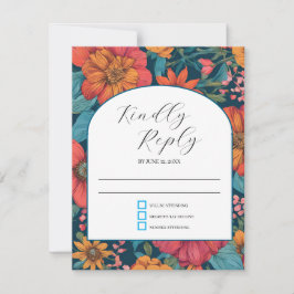 Vintag-rosa-romantische Hochzeit RSVP Karte