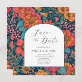 Vintag-rosa-romantische Hochzeit Save The Date (Vorne/Hinten)