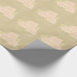 Vintag rosa romantische Rose altes Papier Geschenkpapier