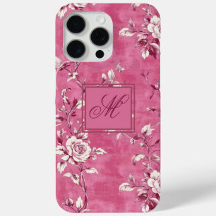 Vintag rosa Rosa Floral Monogramm Case-Mate iPhone Hülle