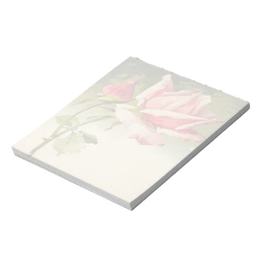 Vintag rosa Rosa Notepad Notizblock (Rotiert)