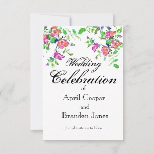 Vintag rosa Rosa Save The Date (Vorderseite)