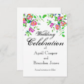 Vintag rosa Rosa Save The Date (Vorne/Hinten)