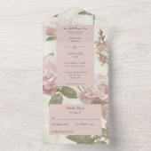 Vintag Rosa Rose All In One Einladung (Innen Boden)
