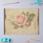 Vintag rosa Rose auf enttäuschtem Dekoupage Seidenpapier (Basteln)