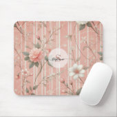 Vintag rosa Rose auf gestricheltem rosa Hintergrun Mousepad (Mit Mouse)
