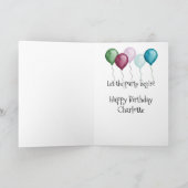 Vintag Rosa Rose | Balloons innerhalb der Geburtst Karte (Innenseite)