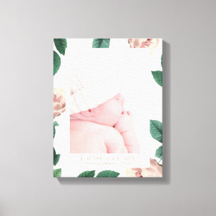 Vintag rosa Rose Blumenrahmen Canvas drucken Leinwanddruck