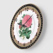 Vintag Rosa Rose Große Wanduhr (Winkel)