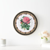 Vintag Rosa Rose Große Wanduhr (Zuhause)