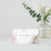 Vintag rosa Rose individuell einstellbar Visitenkarte (Stehend Vorderseite)