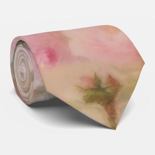 Vintag Rosa Rose Krawatte (Gerollt)