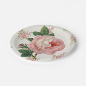 Vintag Rosa Rose Pappteller (Schrägansicht)