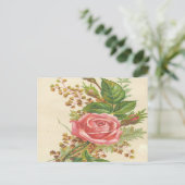 Vintag Rosa Rose Postkarte (Stehend Vorderseite)