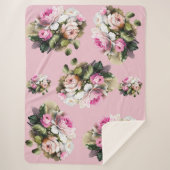 Vintag Rosa Rose Sherpadecke (Vorderseite)