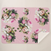 Vintag Rosa Rose Sherpadecke (Vorderseite (Horizontal))