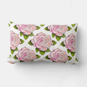Vintag rosa Rose Zeichnend Muster Lumbalkissen Lendenkissen