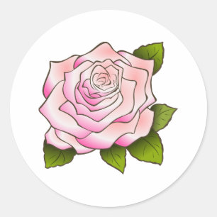 Vintag rosa Rose Zeichnend Rundaufkleber Runder Aufkleber