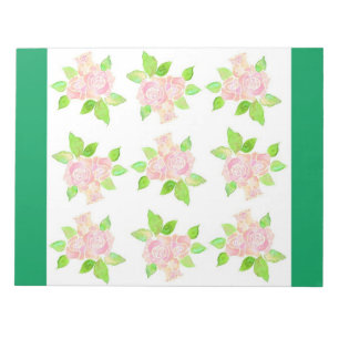 Vintag rosa Rosen 40-seitige Notepad oder Jotter Notizblock